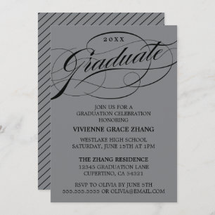 STYLISH ELEGANT SCRIPT GRADUATE PARTY INVITATION