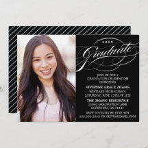 STYLISH ELEGANT SCRIPT GRADUATE PARTY INVITATION