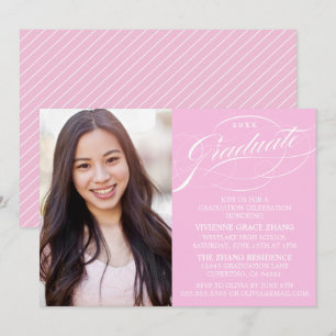 STYLISH ELEGANT SCRIPT GRADUATE PARTY INVITATION