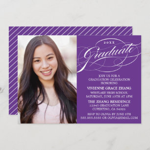 STYLISH ELEGANT SCRIPT GRADUATE PARTY INVITATION