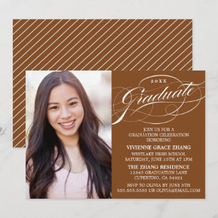STYLISH ELEGANT SCRIPT GRADUATE PARTY INVITATION