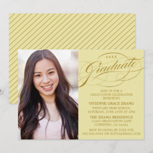 STYLISH ELEGANT SCRIPT GRADUATE PARTY INVITATION