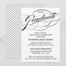 STYLISH ELEGANT SCRIPT GRADUATE PARTY INVITATION