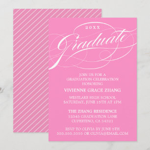 STYLISH ELEGANT SCRIPT GRADUATE PARTY INVITATION