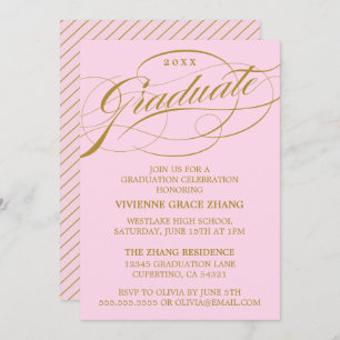 STYLISH ELEGANT SCRIPT GRADUATE PARTY INVITATION