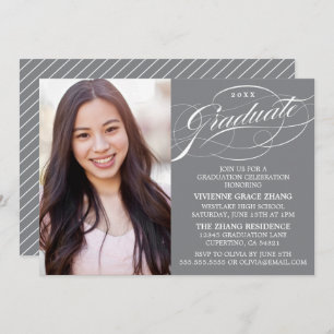STYLISH ELEGANT SCRIPT GRADUATE PARTY INVITATION