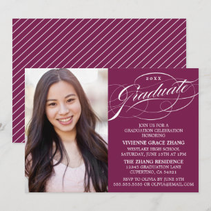 STYLISH ELEGANT SCRIPT GRADUATE PARTY INVITATION