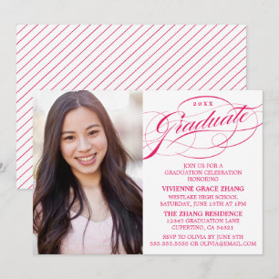 STYLISH ELEGANT SCRIPT GRADUATE PARTY INVITATION