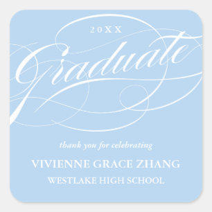 STYLISH ELEGANT SCRIPT GRADUATE THANK YOU STICKER