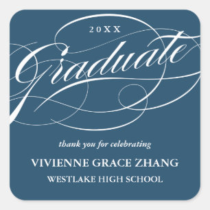 STYLISH ELEGANT SCRIPT GRADUATE THANK YOU STICKER