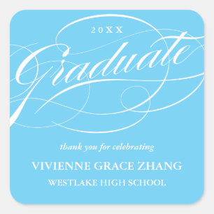 STYLISH ELEGANT SCRIPT GRADUATE THANK YOU STICKER