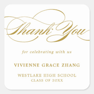 STYLISH ELEGANT SCRIPT THANK YOU STICKER