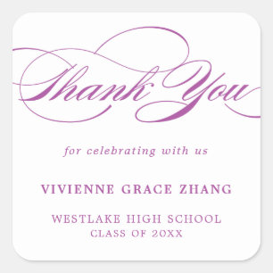 STYLISH ELEGANT SCRIPT THANK YOU STICKER