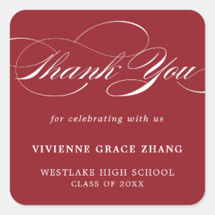STYLISH ELEGANT SCRIPT THANK YOU STICKER