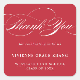 STYLISH ELEGANT SCRIPT THANK YOU STICKER