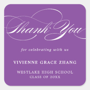 STYLISH ELEGANT SCRIPT THANK YOU STICKER