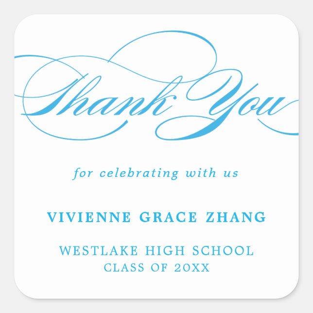 STYLISH ELEGANT SCRIPT THANK YOU STICKER (Front)