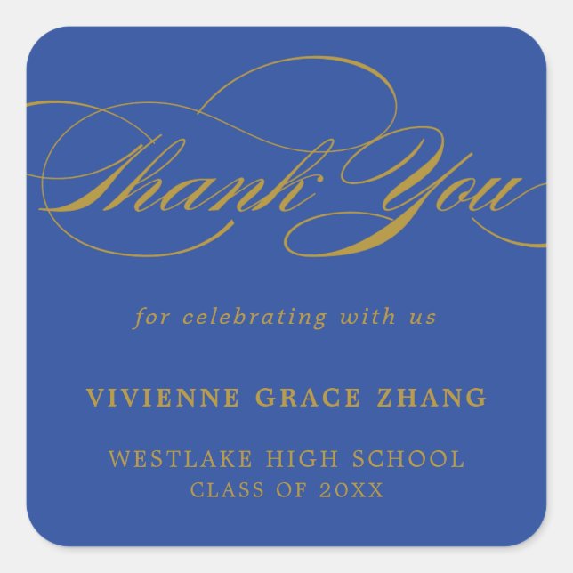 STYLISH ELEGANT SCRIPT THANK YOU STICKER (Front)