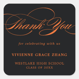 STYLISH ELEGANT SCRIPT THANK YOU STICKER