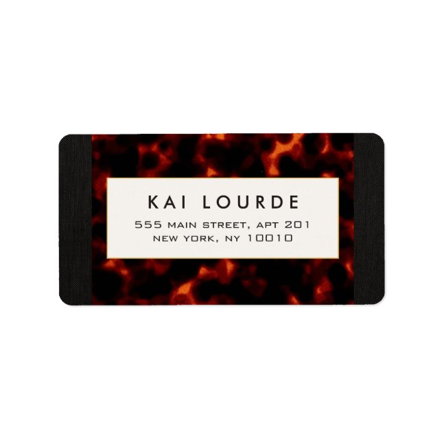 Stylish Elegant Tortoiseshell  Label (Front)