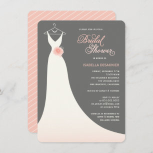 Stylish Elegant Wedding Gown Bridal Shower Invite