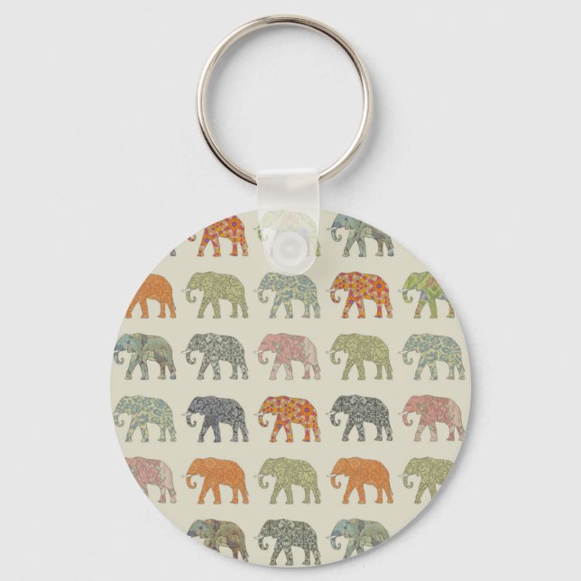 Stylish Elephant Pattern Keychain (Front)
