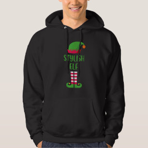 Stylish Elf Christmas Family Matching Group Xmas Hoodie