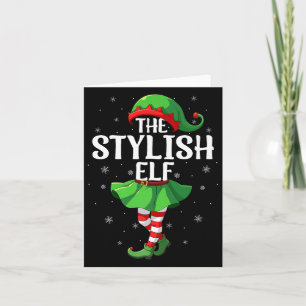Stylish Elf Christmas Girls Women Elf Squad Xmas F Card