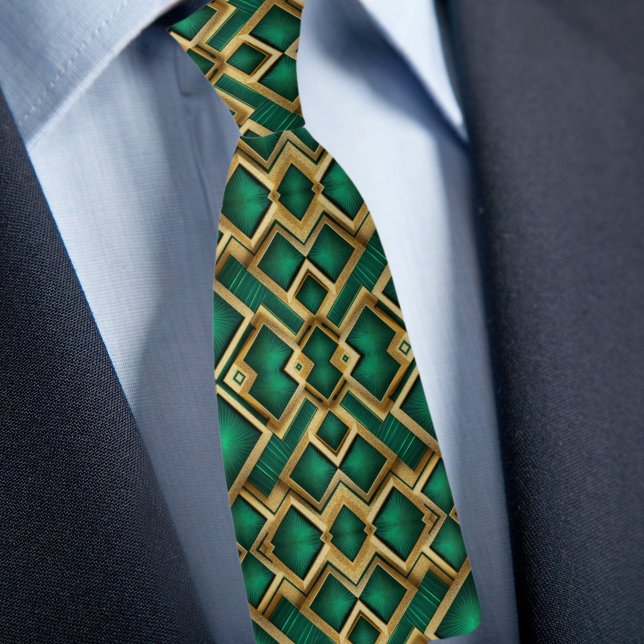 Stylish Emerald and Gold Necktie (Creator Uploaded)