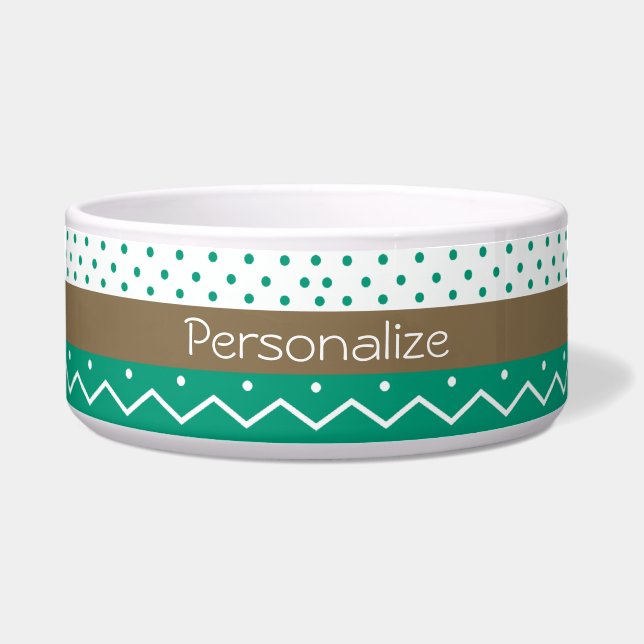 Stylish Emerald Green and White Chevron Polka Dots (Front)