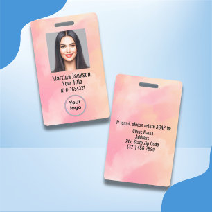 Stylish Employee Photo Logo Security ID Badge