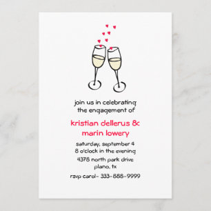 Stylish Engagement Toast Party Invitation
