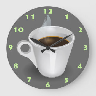 STYLISH ESPRESSO COFFEE CUP LARGE CLOCK