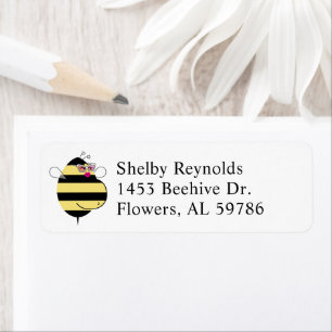 Stylish Expecting Mom Bee w/glasses return address