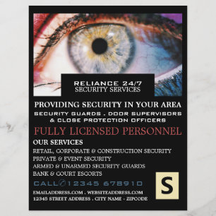 Stylish Eye Image, Security Personnel Advertising Flyer