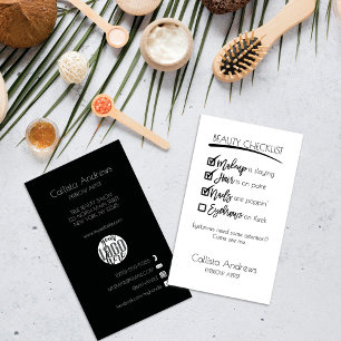 Stylish Eyebrow Aesthetician Appointment Checklist Card