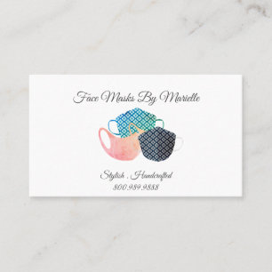 Stylish Face Mask Designer Seamstress Business Card