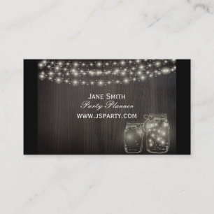Stylish fairy lights Party Planner business Card