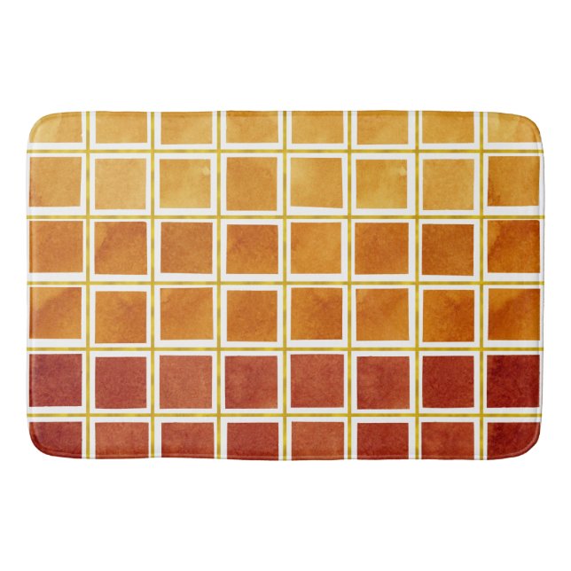 Stylish Fall Colours and Gold texture  Bath Mat (Front)