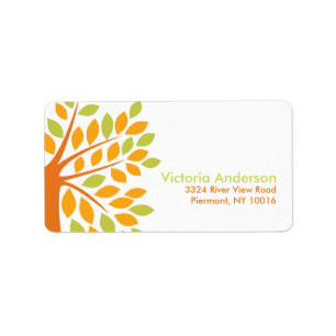Stylish Fall Tree Return Address Labels. Label