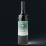 Stylish Falling Green Glitter 21st Birthday<br><div class="desc">Surprise your guests with these elegant Wine Labels featuring a stylish green glitter with a unique glitter number 21.</div>