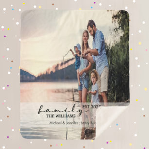 Stylish Family Keepsake   Personalized Full Photo Sherpa Blanket