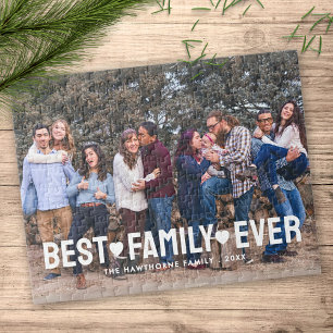 Stylish Family Photo Best Family Ever Jigsaw Puzzle