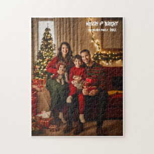 Stylish family photo Christmas Jigsaw Puzzle