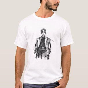 Stylish Fashion Illustration of Man in Suit – Mode T-Shirt