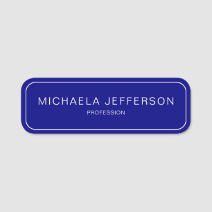Stylish Fashionable Navy Blue: Trendy Professional Name Tag