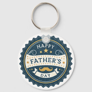 Stylish Father’s Day Watch – Retro Badge Design wi Keychain