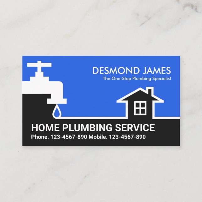 Stylish Faucet Water Pipeline Border Business Card (Front)