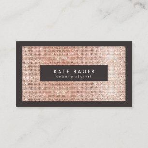 Stylish Faux Copper Sequin Beauty and Fashion Business Card