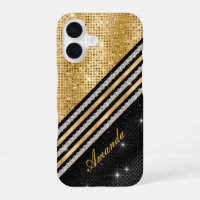 Stylish faux Crystal Gold And black Personalised